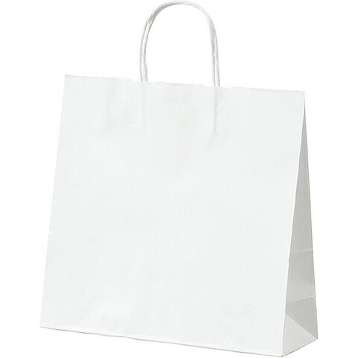 【50枚入り】手提げ紙袋 丸ひも ローコストタイプ 白無地 32×11.5×31cmサイズも豊富にご用意！よく使われるサイズをお求めやすい価格で。紙袋 袋 業務用 手提げ ラッピング 白色 クラフト