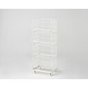 ジャンブルバスケット(直径6cmキャスター付き) W59cm 白 4段 1台4段までスタッキングができ、大量陳列が可能なジャンブルバスケット!ワゴン キャスター...