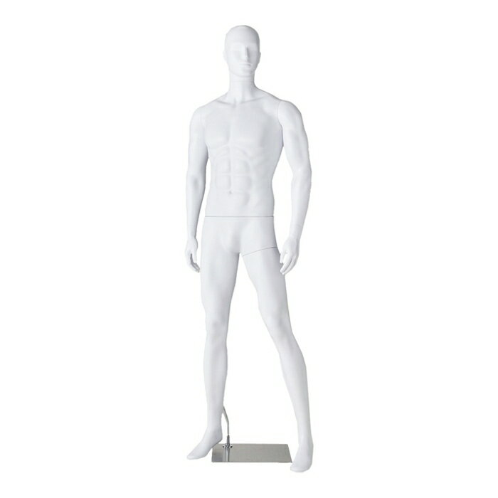 【5%OFFクーポン有り!ブラックフライデー期間中♪】【業務用】軽量ABS製 紳士全身リアルマネキン マッチョタイプ 両足開きポーズ 1台トルソー メンズ マネ...