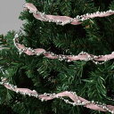 【5%OFFクーポン有り!マラソン期間中♪】ビーズリボンガーランド 180cm ピンク 1本クリスマス 飾り 装飾 オーナメント ガーランド