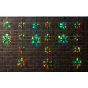 LED6連スノーフレークカーテンライト 【屋外使用可/コントロール可】 レインボー 1セット点滅パターンコントローラー付きです。軒下などのクリスマス演出に大活躍...