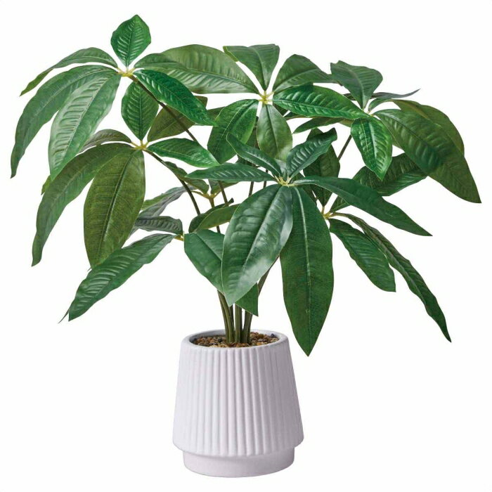 セラミックポット パキラ 1個人気のフェイクグリーンです。送料無料 フェイクグリーン 観葉植物 フェイク 人工観葉植物 リアル 卓上 インテリア パキラ