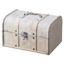 木製シャビーシックトランクボックス ホワイト W22cm M 1個ライナー付きなので、花材を入れての使用が可能。雑貨を入れてディスプレイ用途にも。木製 ボックス...