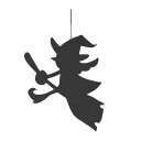 【3個セット】ハロウィンモチーフハンギング ウィッチハロウィンモチーフのシルエットの吊り装飾です。た ...