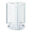 樹脂製卓上回転ネットディスプレイ 本体セット 白プラスチック素材なので、金属製よりも軽くて移動に便利です。ネット用フックだけでなくディスプレイボックスを使った陳...