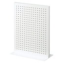 卓上両面有孔パネルスタンド 白+ベース 白 幅45×高さ60cm 1台パネルはタテ・ヨコどちらでも使えます。パネルは2枚合わせになっているので、表裏で同じ高さに...