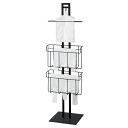 【5%OFFクーポン有り!6月1日限り】レジ袋什器 レジ袋スタンド フレーム・カゴ2段タイプ 1台送料無料 レジ袋 レジ袋ハンガー ストッカー スタンド 店舗 ...