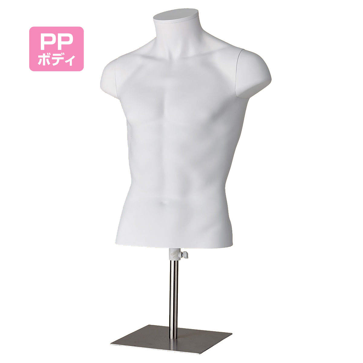 【5%OFFクーポン有り!ブラックフライデー期間中♪】【業務用】PP製 卓上紳士トルソー ホワイト 1台送料無料 マネキン トルソー メンズ 男性 紳士 M 上...