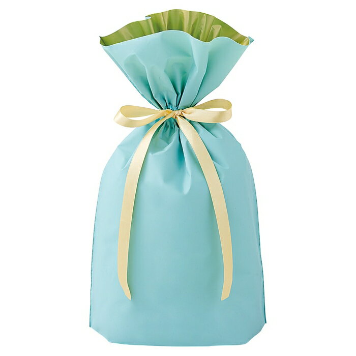 【5%OFFクーポン有り!11月30日限り】【20枚入り】梨地リボン付きギフトバッグ ミント 24×36(24)×底マチ12cm送料無料 ラッピング 袋 ギフト...