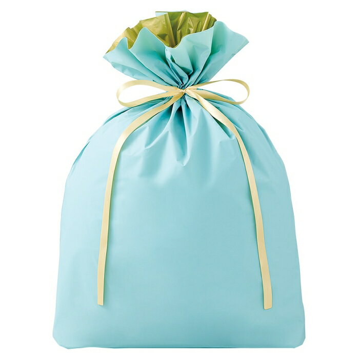 【5%OFFクーポン有り!11月30日限り】【20枚入り】梨地リボン付きギフトバッグ ミント 45×56(42)×底マチ12cm送料無料 ラッピング 袋 ギフト...