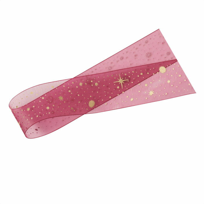 クリスタルオーガンジーリボン 38mm幅×20m巻 ワイン 1巻キラキラときらめくオーガンジーリボン。送料無料 ラッピング リボン ギフト 手芸 素材 赤 クリ...