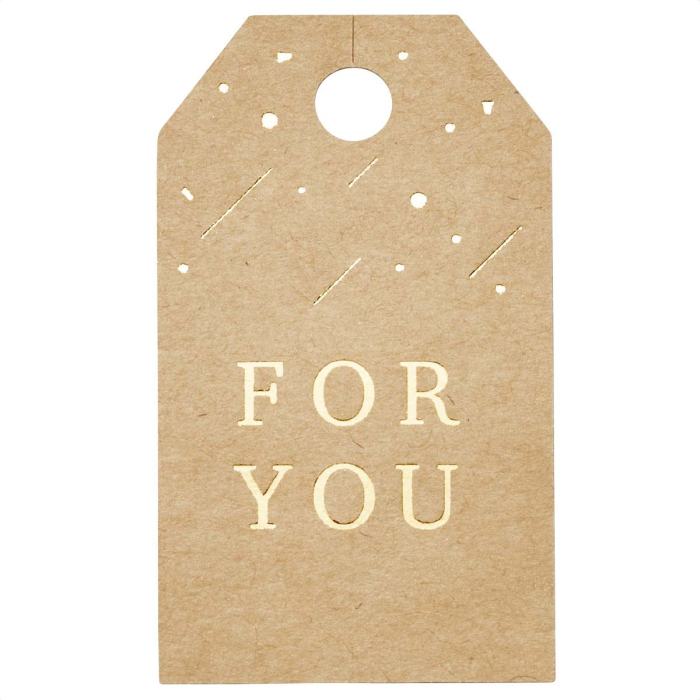 【50枚入り】箔押しギフトタグ クラフトリボンに通す、ワイヤータイにつけるギフトバッグに引っ掛ける…多彩な使い方ができるタグ。送料無料 ラッピング リボン ギフ...