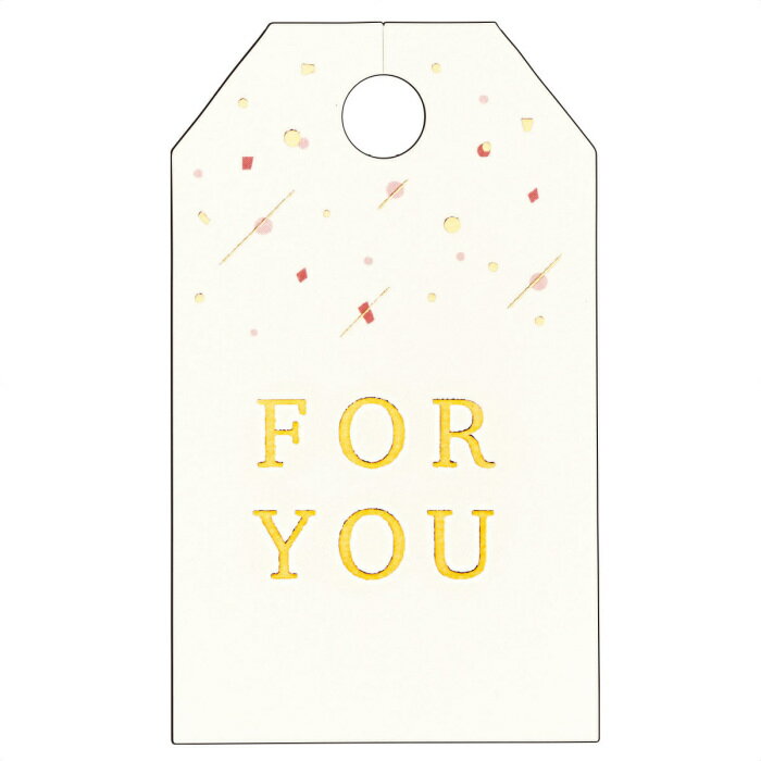 【50枚入り】箔押しギフトタグ ホワイトリボンに通す、ワイヤータイにつけるギフトバッグに引っ掛ける…多彩な使い方ができるタグ。送料無料 ラッピング リボン ギフ...