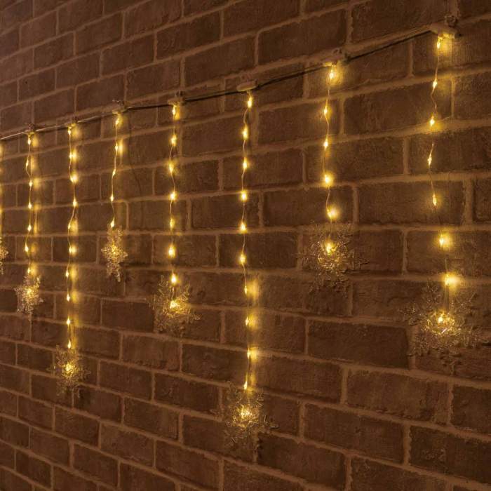 LED13連フェアリーカーテンライト [屋外使用可] スノーフレーク 1セット送料無料 イルミネーション ライト イルミネーションライト つらら 電飾 クリスマス