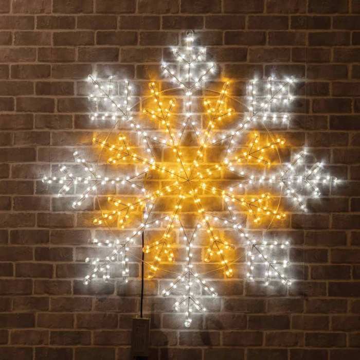 【5%OFFクーポン有り！ブラックフライデー期間中♪】【107cm】LEDスノーフレークライト [屋外使用可] 1台送料無料 ライト 飾り 装飾 飾り付け led イルミネーション おしゃれ 電飾 モチーフ クリスマス