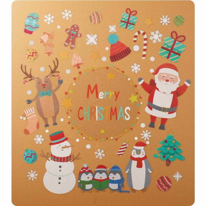 【5%OFFクーポン有り！14日10時〜16日】ウィンドウステッカーセット サンタ 1セット送料無料 ウインド..