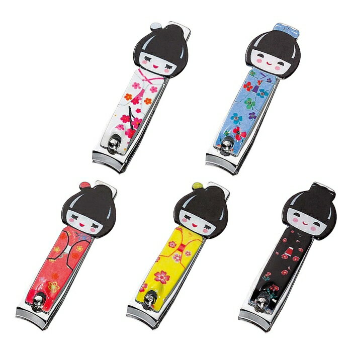 【125個セット】こけし爪切りかわいい5色アソートの爪切りです。景品 くじ引き イベント パーティ  ...