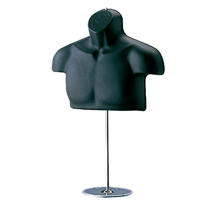 【5%OFFクーポン有り!ブラックフライデー期間中♪】紳士卓上用ハーフトルソー 腕無し 黒 1台ハーフトルソー メンズ マネキン 男性 紳士 上半身