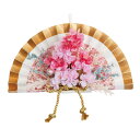 扇型桜アレンジ 幅25cm 1個春の訪れを感じさせる華やかで和風の桜の造花装飾で、春らしい店舗ディスプレイになります。送料無料 さくら サクラ 造花 アレンジメント 春 装飾 インテリア 飾り