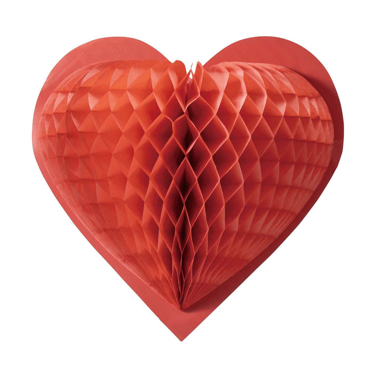 ハニカムハートハンガー コーラルレッド 1個北欧リトアニア製のおしゃれな雰囲気のハニカムです。 パッと広げるだけで立体ハートができあがり！ハニカムボール 飾り 装飾 パーティ 吊り下げ おしゃれ イベント 誕生日 バースデー 飾り付け バレンタイン