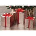 【10%OFFクーポン有り!6月25日限り】プレゼントボックス3個セット ゴールドクリスマス 飾り 装飾 オーナメント ツリー 足隠し 足元