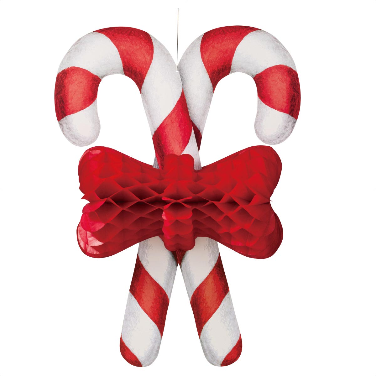 【5%OFFクーポン有り！ブラックフライデー期間中♪】キャンディケーンハニカム 高さ71cm レッド 1個送料無料 クリスマス 飾り 装飾 オブジェ 吊り装飾 クリスマス雑貨 雑貨