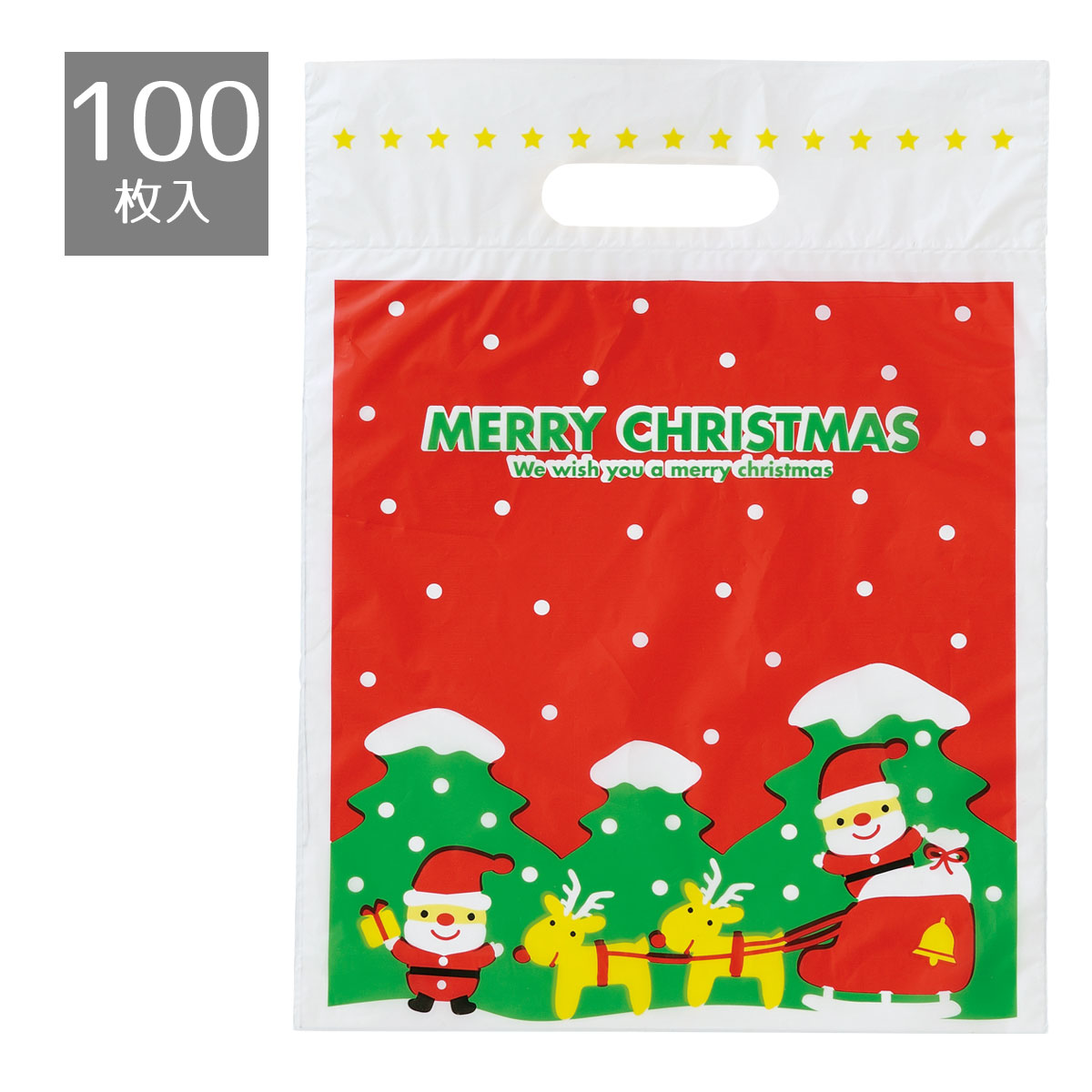【5%OFFクーポン有り!11月30日限り】【100枚入り】ミニサンタ ポリバッグ 27×36×底マチ6cmクリスマス ギフト バッグ ラッピング 袋 おしゃれ...