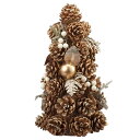 ナチュラルコーンクリスマスツリー 高さ43cm ゴールド 1個送料無料 卓上 おしゃれ ミニ ミニツリー 小さい