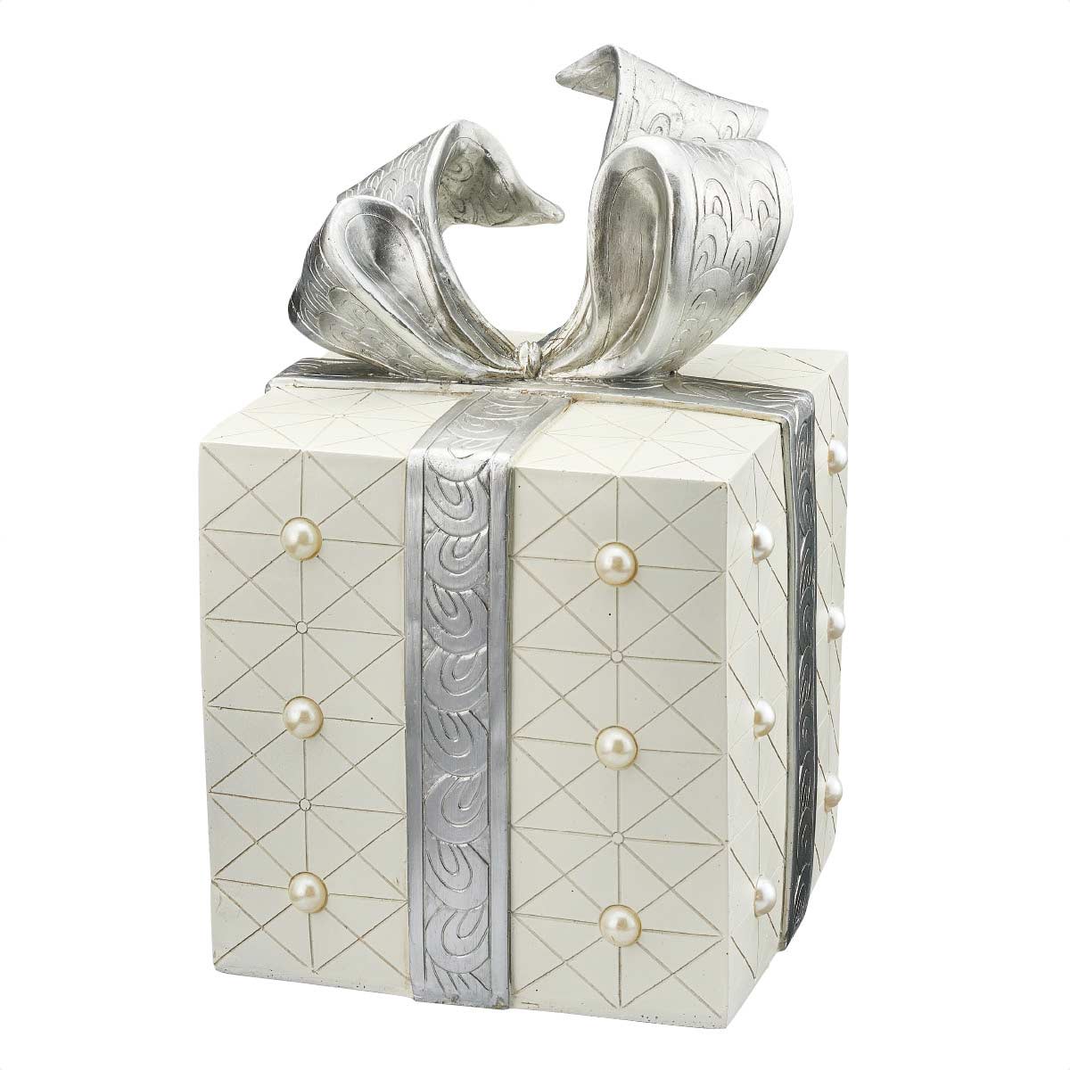 【5%OFFクーポン有り！ブラックフライデー期間中♪】プレゼントボックス シルバー 1段ボックス 1個送料無料 クリスマス 飾り 装飾 オブジェ 置物 クリスマス雑貨 雑貨 足隠し 足元隠し クリスマスボックス ツリー クリスマスツリー