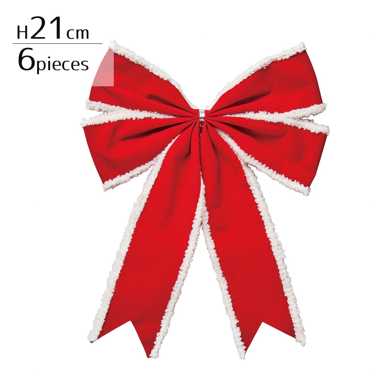 【5%OFFクーポン有り！ブラックフライデー期間中♪】【6個入り】リボンオーナメントセット 大 レッド送料無料 クリスマス 飾り 装飾 クリスマスオーナメント クリスマスツリー ツリー