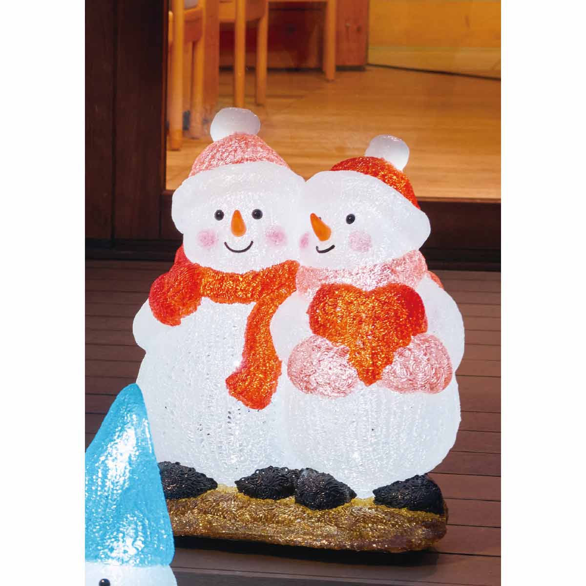 【5%OFFクーポン有り！ブラックフライデー期間中♪】LEDブリリアントモチーフ なかよしスノーマン 高さ47cm 1台送料無料 イルミネーション ライト イルミネーションライト 屋外 電飾 クリスマス