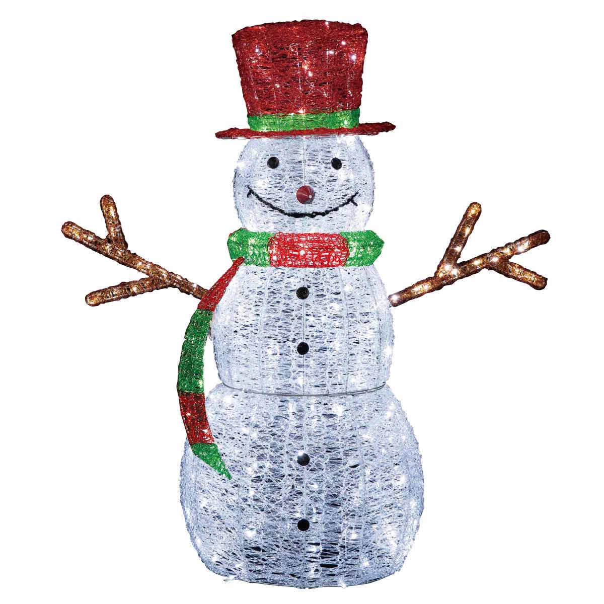 【5%OFFクーポン有り！ブラックフライデー期間中♪】LEDクリスタルモチーフ ビッグスノーマン 高さ155cm 1台送料無料 イルミネーション ライト イルミネーションライト 屋外 電飾 クリスマス