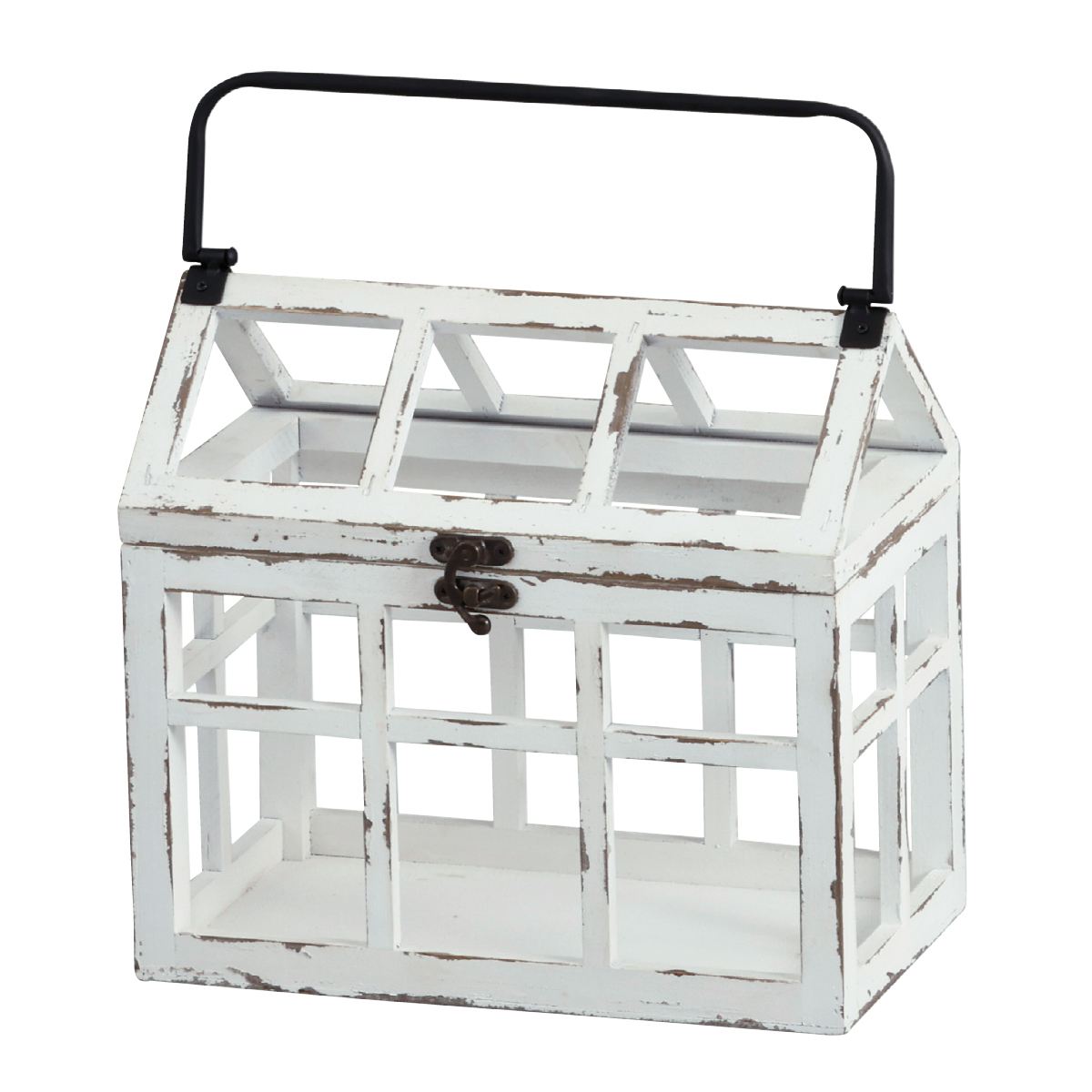 ガーデンハウスボックス 小 1個ガーデンハウスボックスは木製ディスプレイケースです。小物雑貨や造花などと組み合わせて置くだけでステキな売り場が完成します。送料無料 木製 雑貨 飾り インテリア おしゃれ かわいい オブジェ アンティーク ディスプレイ