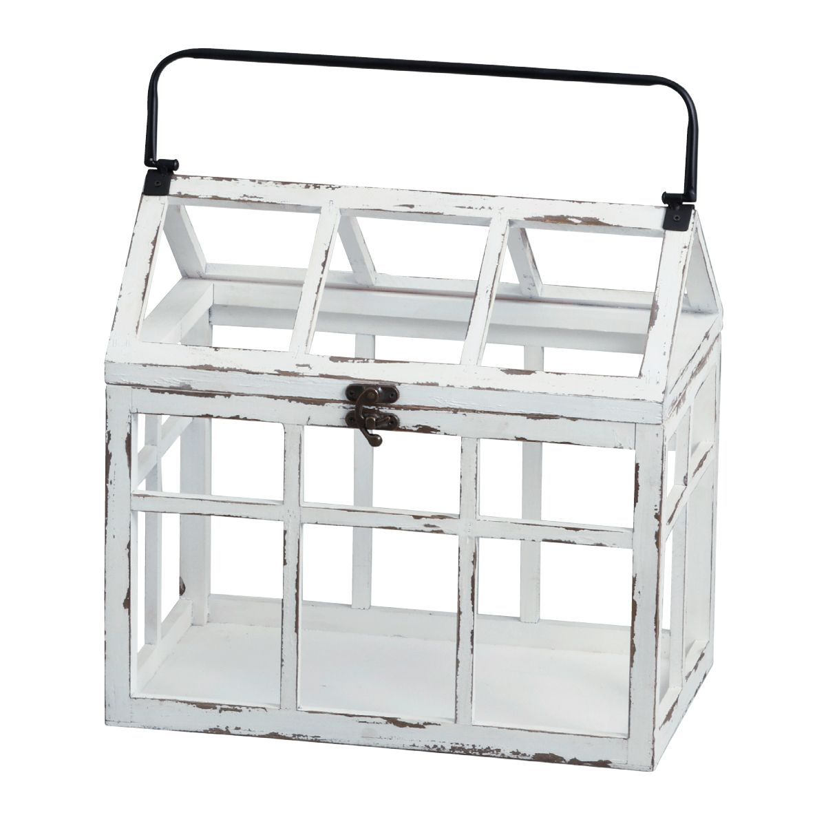 ガーデンハウスボックス 大 1個ガーデンハウスボックスは木製ディスプレイケースです。小物雑貨や造花などと組み合わせて置くだけでステキな売り場が完成します。送料無料 木製 雑貨 飾り インテリア おしゃれ かわいい オブジェ アンティーク ディスプレイ