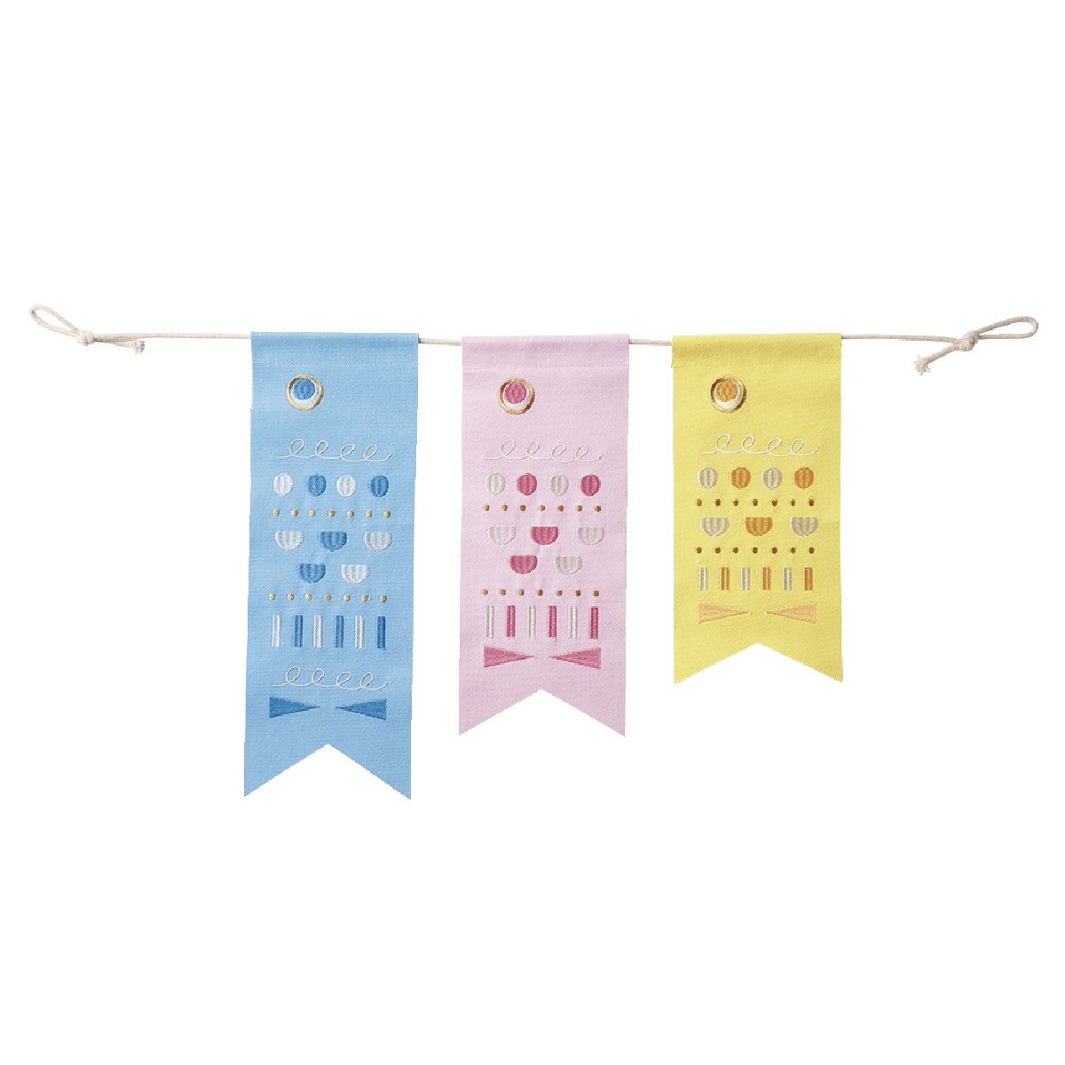 こいのぼり刺繍ガーランド 1枚こどもの日売り場にぴったりのガーランド。壁面、テーブルやワゴンの前面に吊るだけで、簡単にこどもの日コーナーが完成します！送料無料 飾り 装飾 吊り下げ デコレーション 布 こどもの日