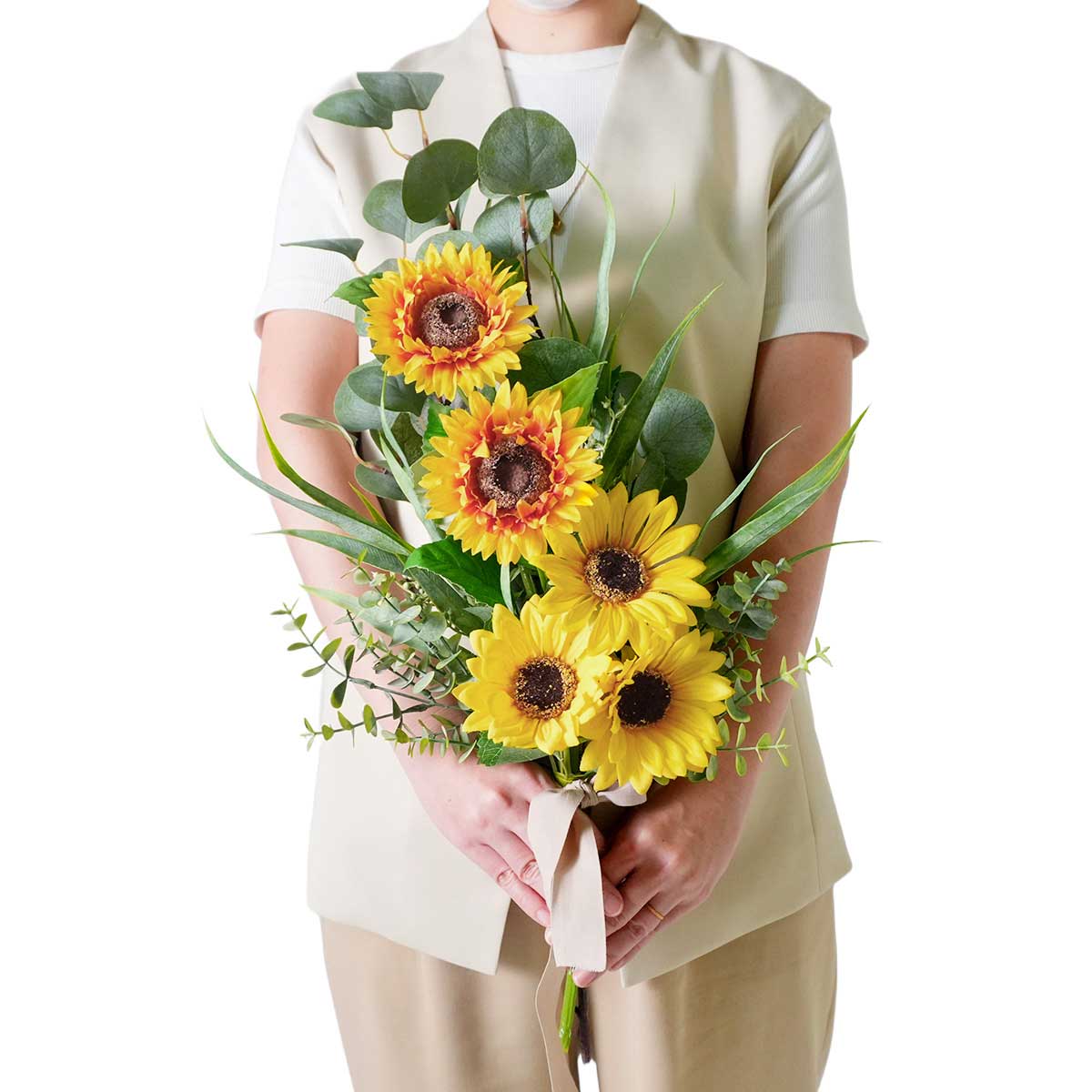 ひまわり造花スワッグ 長さ62cm 1個夏の店舗装飾におすすめのひまわりは店内を明るく元気な雰囲気にしてくれます。壁やドアに飾ったり、受付に飾って夏らしい店舗ディスプレイに。送料無料 造花 フラワーアレンジメント フェイク store-express-10026743 ストア・エキスプレス 楽天市場店 サンプル画像2