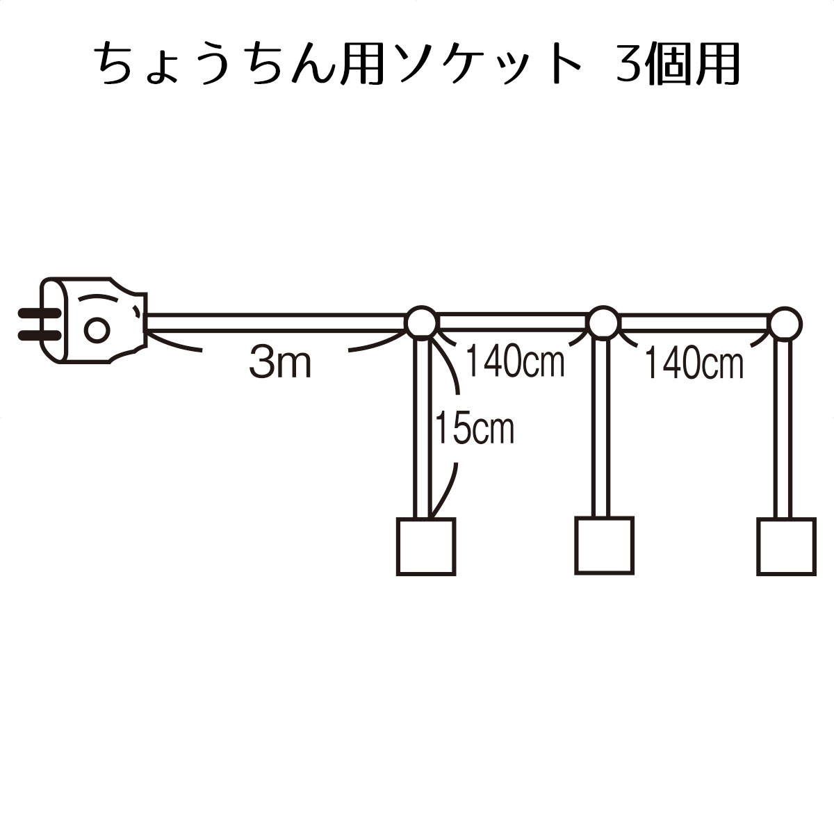 【5%OFFクーポン有り!ブラックフライデー期間中♪】ちょうちん用ソケット 3個用 1個送料無料 提灯 祭り 催事 縁日