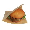 【100枚入り】バーガー袋 クラフト 18×18cm耐水性・耐油性のある未晒クラフト。ハンバーガーやドーナツ、鯛焼き、揚げ物や焼き菓子など、食べ歩きメニューに活...
