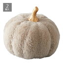 【5%OFFクーポン有り!マラソン期間中♪】【2個入り】ファブリックパンプキン ミニ グレー送料無料 ハロウィン かぼちゃ カボチャ 置物 飾り 秋 ディスプレイ 装飾 グッズ