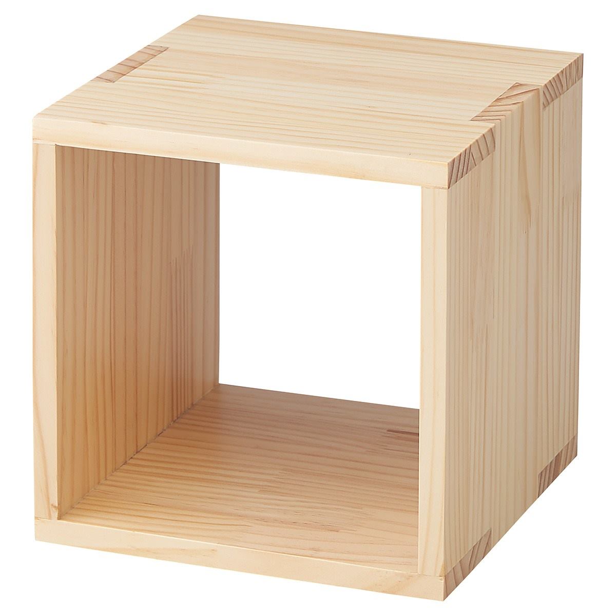 木製ディスプレイボックス パイン集成材 ナチュラル 20cm角 1個天然木のディスプレイボックス。ディスプレイボックスを積み重ねたり、壁に設置したりしてディスプレイを楽しんで。送料無料 ロの字 ディスプレイラック オープンラック 棚 卓上 おしゃれ 収納