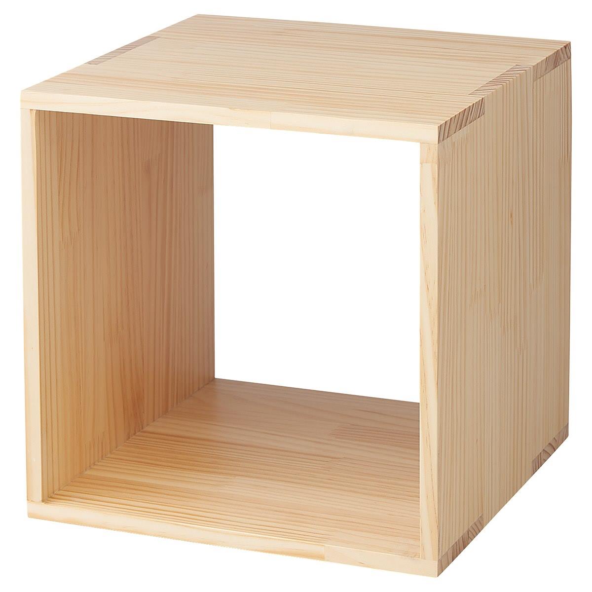 木製ディスプレイボックス パイン集成材 ナチュラル 30cm角 1個天然木のディスプレイボックス。ディスプレイボックスを積み重ねたり、壁に設置したりしてディスプレイを楽しんで。送料無料 ロの字 ディスプレイラック オープンラック 棚 卓上 おしゃれ 収納