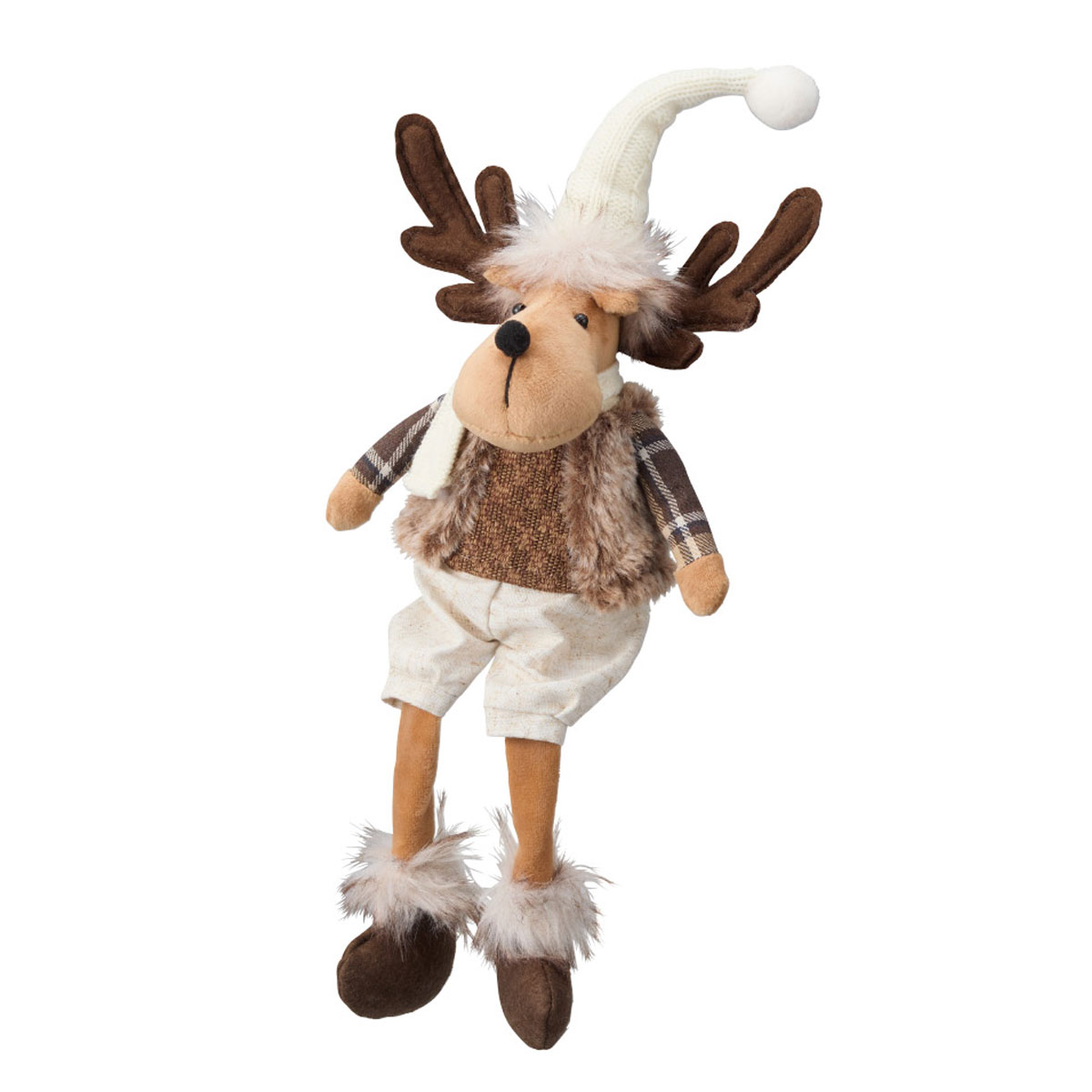 【5%OFFクーポン有り！ブラックフライデー期間中♪】ファブリックトナカイドール 足ブラ 小 1個送料無料 クリスマス 飾り 装飾 オブジェ 置物 クリスマス雑貨 雑貨