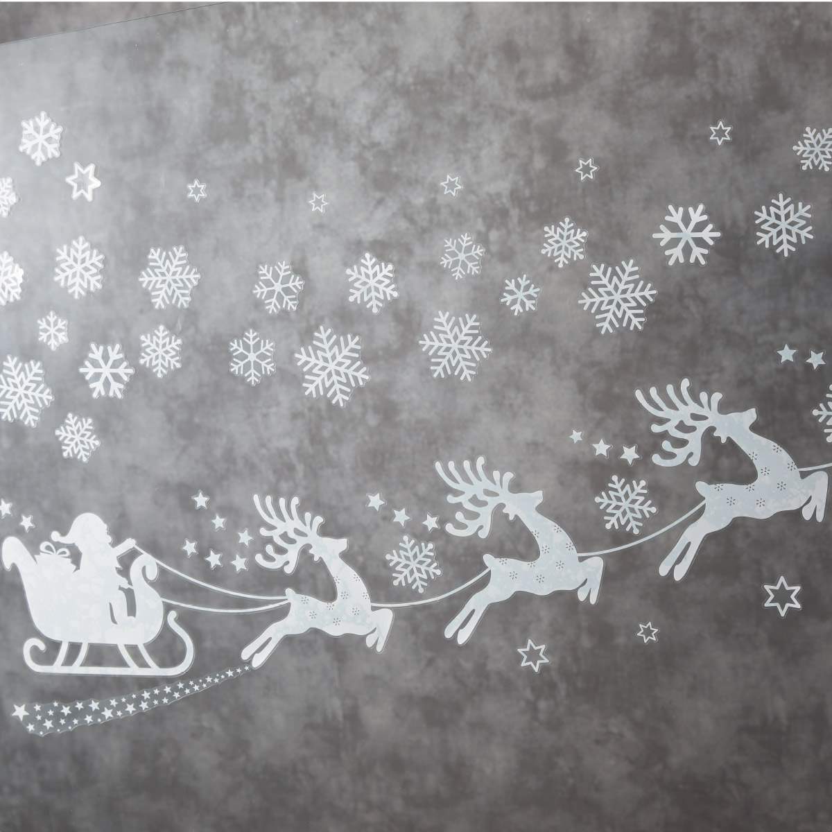 【5%OFFクーポン有り！14日10時～16日】ホワイトウォールステッカー トナカイ&スノー 1セットクリスマス ウインドウ 雑貨 インテリア シール ステッカー 窓 壁