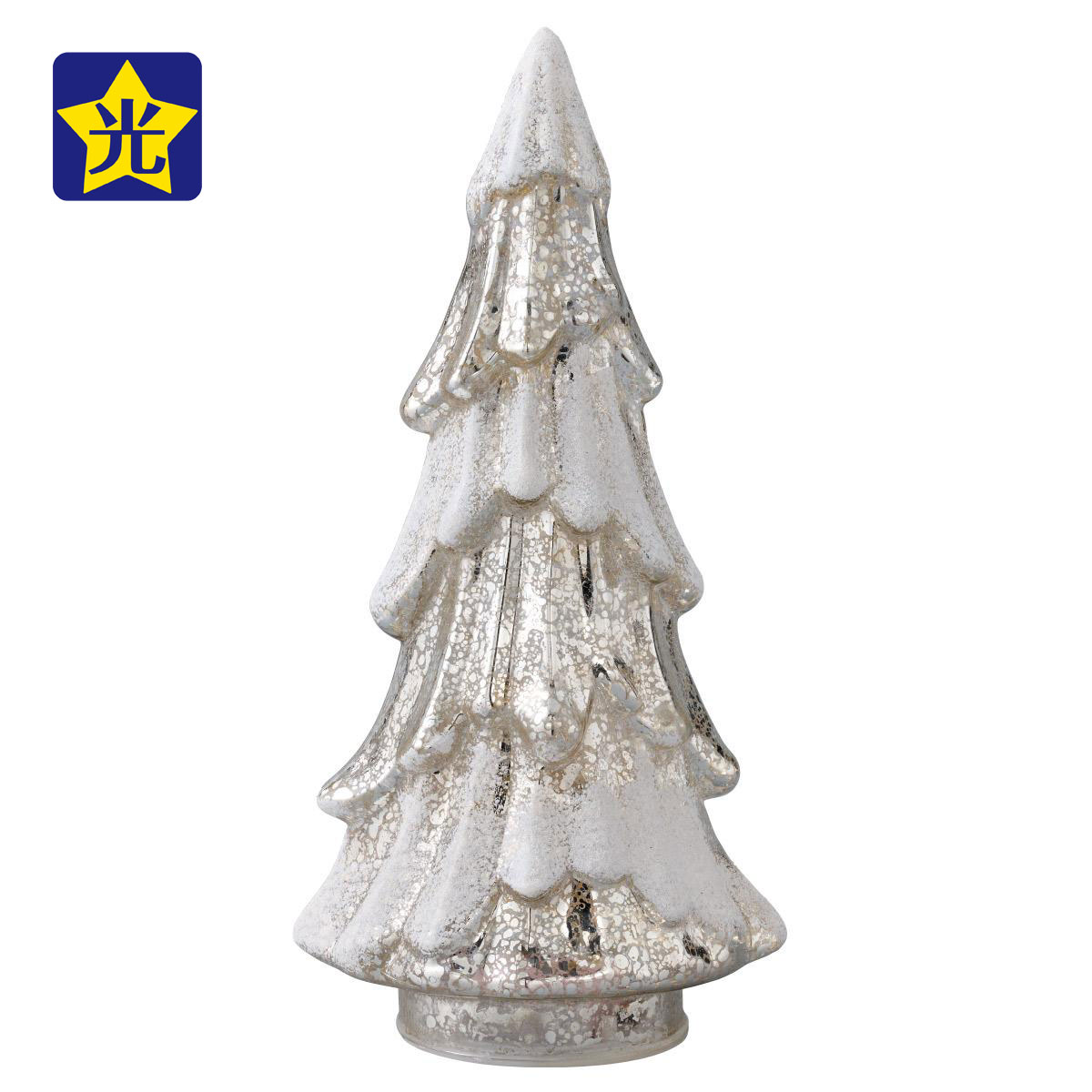 【5%OFFクーポン有り！ブラックフライデー期間中♪】LEDガラスクリスマスツリーライトスタンド 大 1個送料無料 卓上 おしゃれ 置物 ミニ ミニツリー ライト led 小さい