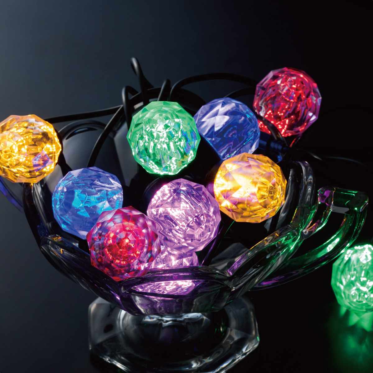 【5%OFFクーポン有り！ブラックフライデー期間中♪】【10球】LEDジュエリーガーランドライト 1セット送料無料 イルミネーション ライト 家 屋外 装飾 ストリングライト 玄関 電飾 飾り クリスマス