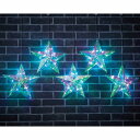 APPスマートLEDレインボーフィルムライト 5連スターカーテン 1セットキラキラとしたホログラムがファンタジックな世界を演出します。スマホアプリでカラー操作。送料無料 飾り イルミネーション おしゃれ モチーフ クリスマス