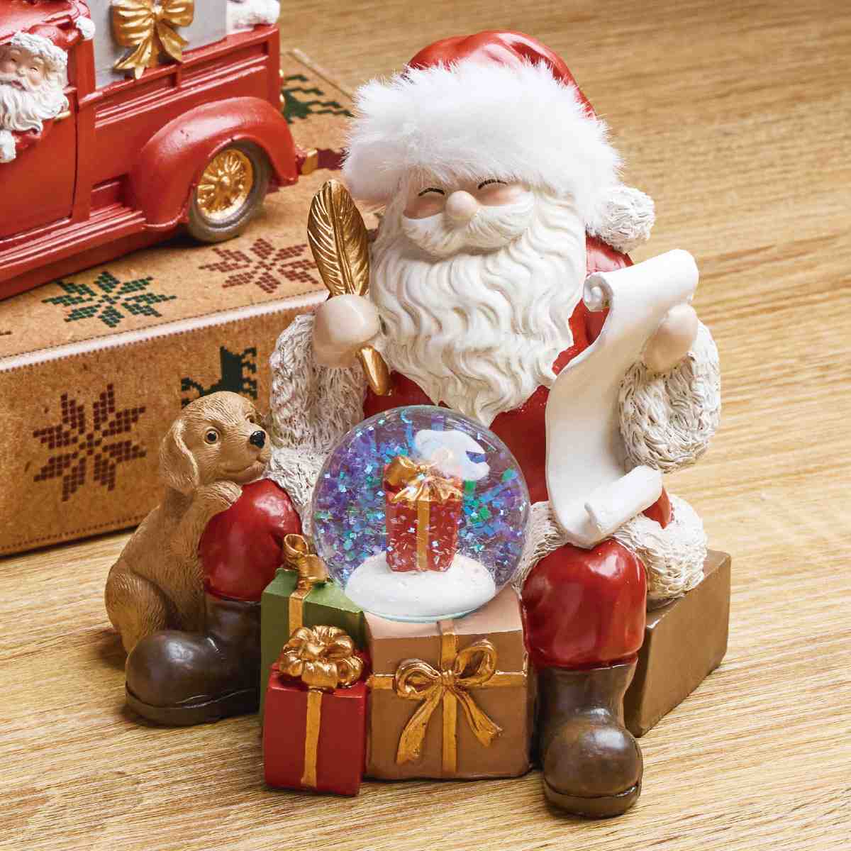 【5%OFFクーポン有り！ブラックフライデー期間中♪】レジンスノードーム サンタ 1個送料無料 クリスマス 飾り 装飾 オブジェ 置物 雑貨 サンタクロース