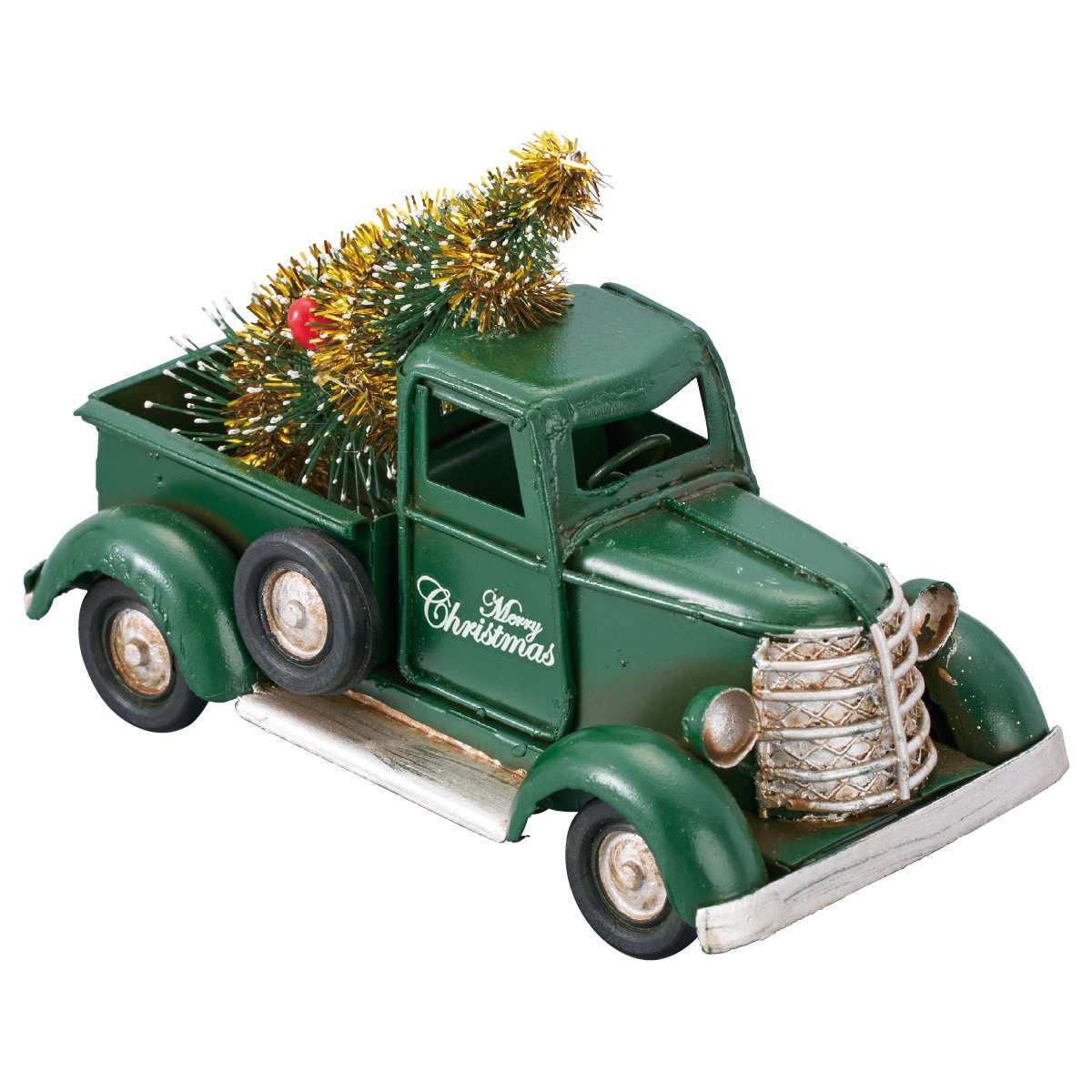 【5%OFFクーポン有り！ブラックフライデー期間中♪】ティンクリスマスカー グリーンカー 1個送料無料 クリスマス 飾り 装飾 オブジェ 置物 クリスマス雑貨 雑貨