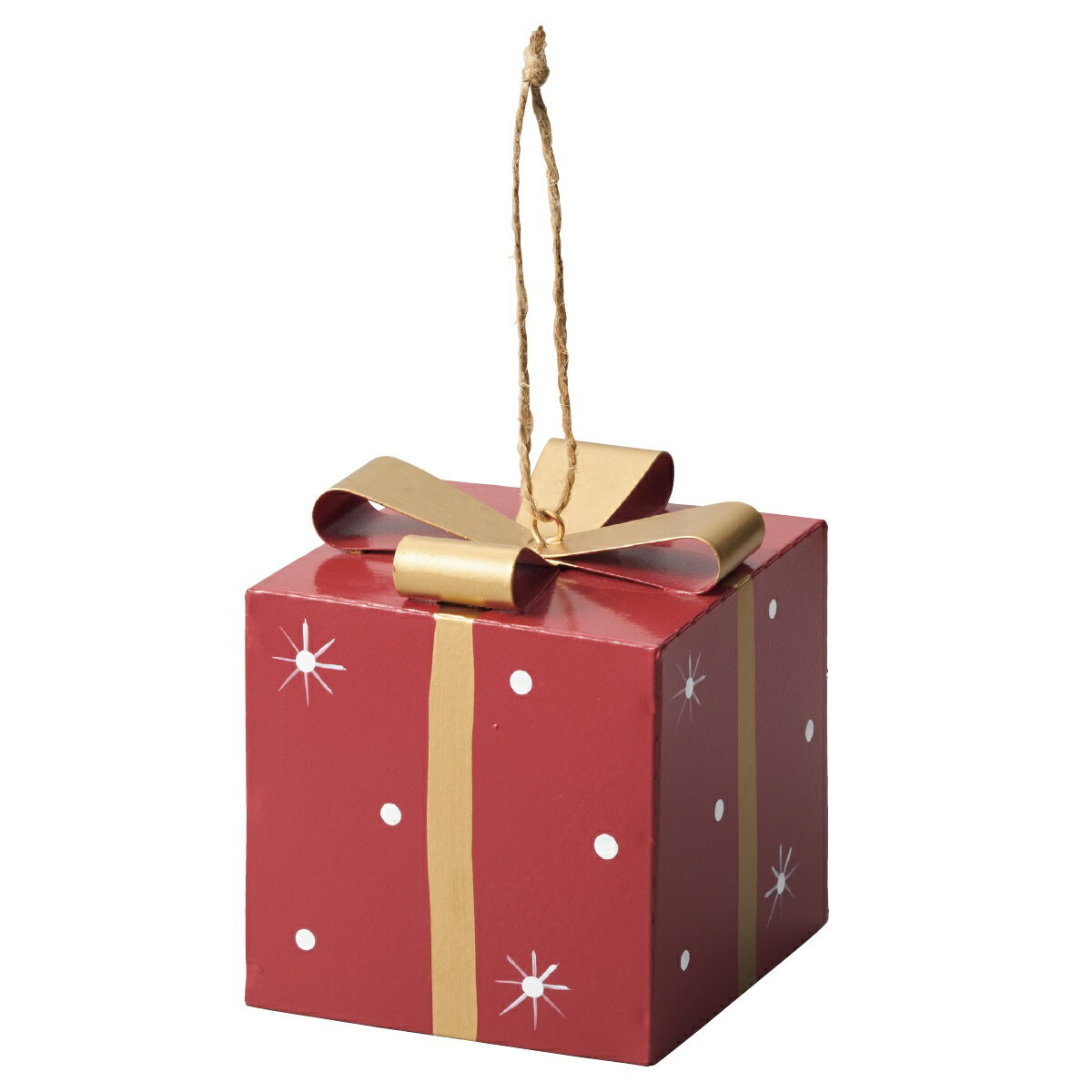 【5%OFFクーポン有り！ブラックフライデー期間中♪】ブリキギフトボックス レッド 1個送料無料 クリスマス 飾り 装飾 オブジェ 置物 クリスマス雑貨 雑貨 クリスマスボックス