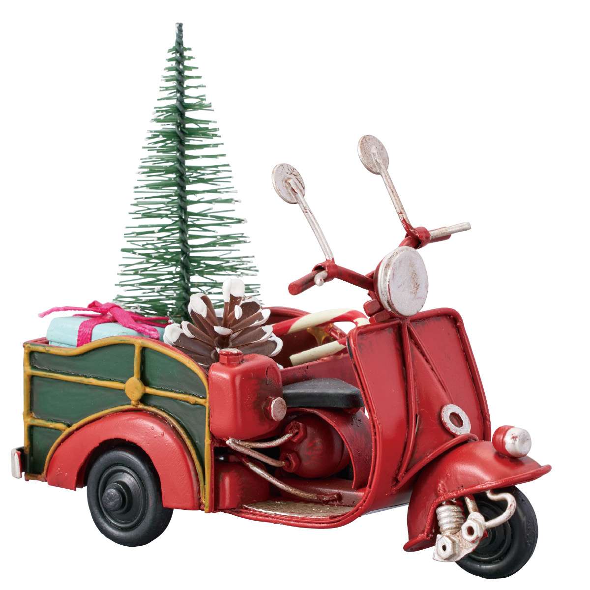 【5%OFFクーポン有り！ブラックフライデー期間中♪】ティンクリスマスカー レッドバイク 1個送料無料 クリスマス 飾り 装飾 オブジェ 置物 クリスマス雑貨 雑貨